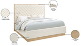 Casa Cream Vegan Leather King Bed CasaCream-K Meridian Furniture