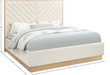 Casa Cream Vegan Leather King Bed CasaCream-K Meridian Furniture