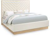 Casa Cream Vegan Leather King Bed CasaCream-K Meridian Furniture