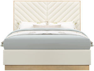 Casa Cream Vegan Leather King Bed CasaCream-K Meridian Furniture