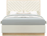 Casa Cream Vegan Leather King Bed CasaCream-K Meridian Furniture