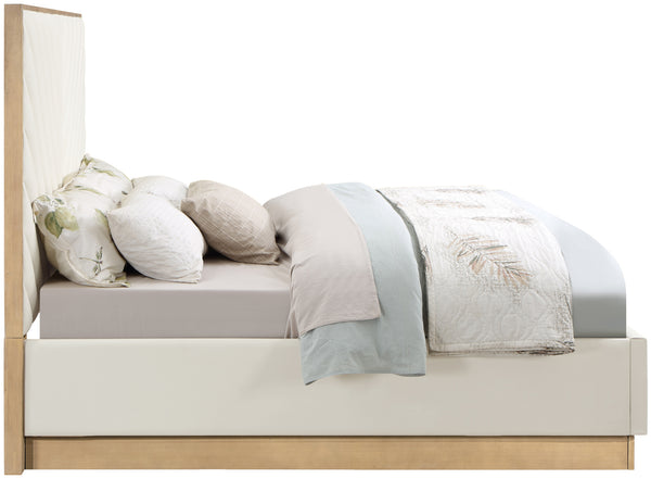 Casa Cream Vegan Leather King Bed CasaCream-K Meridian Furniture