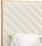 Casa Cream Vegan Leather King Bed CasaCream-K Meridian Furniture