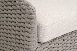 Essentials For Living Caspian Outdoor 89" Sofa - Stylish Coastal-inspired Design With Durable Teak Frame & Weather-resistant Cushions Taupe Oval Rope,Performance Ecru Weave,Washed Ever Teak Solid Teak Wood 6863.Tau/Ecr/W-et