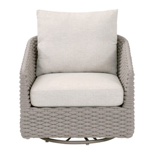 Essentials For Living Caspian Outdoor Swivel Rocker Sofa Chair - Durable, Coastal-inspired Design With Comfort & Style Taupe Oval Rope,Performance Ecru Weave Aluminum 6863-1srck.Tau/Ecr