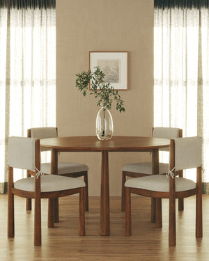 Union Home Cece Solid Wood Dining Table - Elegant Acacia Design With Tapered Legs, Chestnut Finish For Any Space Porto Dark Finish Plantation Grown Acacia Din00429