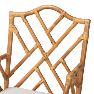 Bali & Pari Cedric Handcrafted Rattan Dining Armchair Set with Cushioned Seats