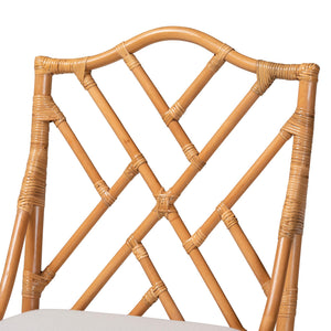 Bali & Pari Cedric Handcrafted Rattan Wingback Barstool with Cushioned Seat