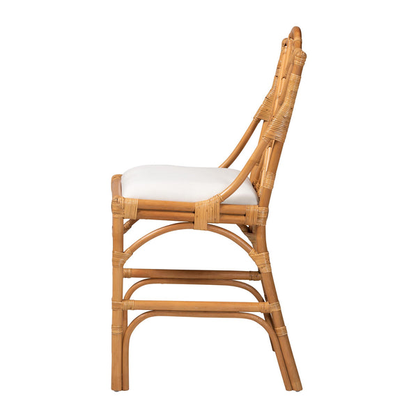 Bali & Pari Cedric Handcrafted Rattan Counter Stool with Cushioned Wingback Seat