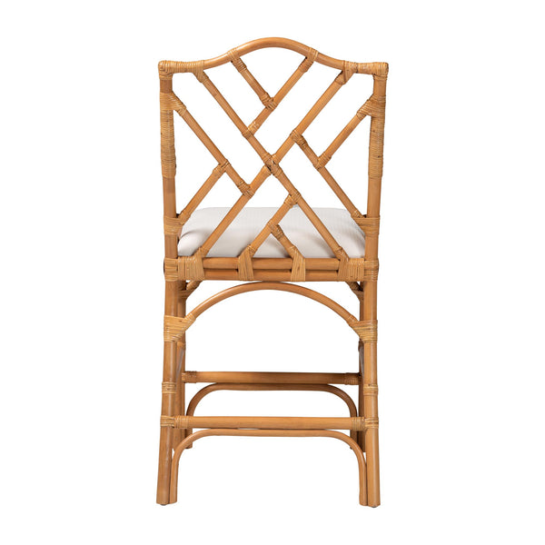 Bali & Pari Cedric Handcrafted Rattan Counter Stool with Cushioned Wingback Seat