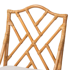 Bali & Pari Cedric Handcrafted Rattan Counter Stool with Cushioned Wingback Seat
