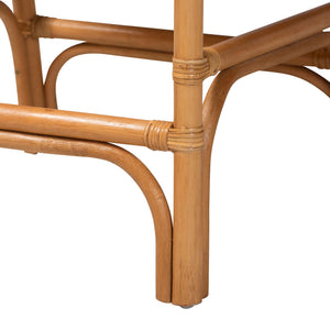Bali & Pari Cedric Handcrafted Rattan Counter Stool with Cushioned Wingback Seat