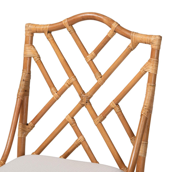 Bali & Pari Cedric Handcrafted Rattan Wingback Dining Chairs Bohemian Set of 2