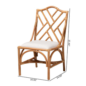 Bali & Pari Cedric Handcrafted Rattan Wingback Dining Chairs Bohemian Set of 2