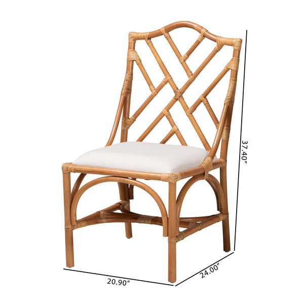 Bali & Pari Cedric Handcrafted Rattan Wingback Dining Chairs Bohemian Set of 2