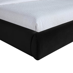 Meridian Furniture Celine Sculptural Velvet Full Bed Curved Upholstered Frame for Modern Glam Bedrooms Black CelineBlack-F