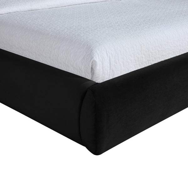Meridian Furniture Celine Sculptural Velvet Full Bed Curved Upholstered Frame for Modern Glam Bedrooms Black CelineBlack-F