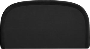 Meridian Furniture Celine Sculptural Curved Velvet King Bed Fully Upholstered Frame for Glam Bedroom Decor Black CelineBlack-K