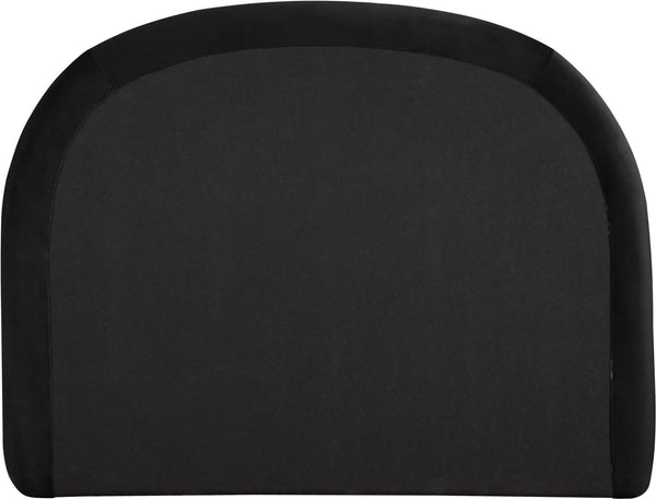 Meridian Furniture Celine Sculptural Velvet Twin Bed Curved Upholstered Headboard for Modern Glam Bedrooms Black CelineBlack-T