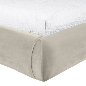 Meridian Furniture Celine Sculptural Velvet Twin Bed Curved Upholstered Headboard for Modern Glam Bedrooms Cream CelineCream-T