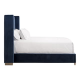 Chandler Queen Bed Denim Velvet, Natural Gray Oak 7127-1.DEN/NG Essentials for Living