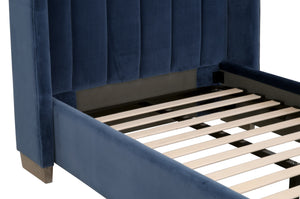 Essentials for Living Chandler Twin Bed Denim Velvet, Natural Gray Oak