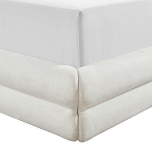 Meridian Furniture Chandra Queen Bed Fully Upholstered Linen Fabric Sculptural Frame for Modern Bedroom ChandraCream-Q