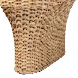 Bali & Pari Canika Handwoven Rattan Coffee Table Artisan Checkered Top for Living Room