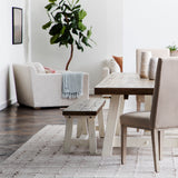 Chester 18" Leaf Extensions (makes a 114" table) Salt Flat - Chester Dining Table 78" Distressed White finish SFCHESTBL14RP Malouf