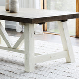 Chester Dining Table 78" Salt Flat - Chester Dining Table 78" Distressed White finish SFCHESTBL78RP Malouf