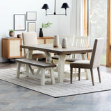 Chester Dining Table 78" Salt Flat - Chester Dining Table 78" Distressed White finish SFCHESTBL78RP Malouf