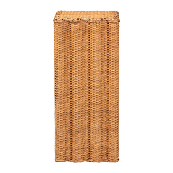 Bali & Pari Chie Handwoven Rattan Urn with Scalloped Artisan Detail for Coastal Bohemian Decor