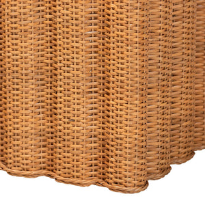 Bali & Pari Chie Handwoven Rattan Urn with Scalloped Artisan Detail for Coastal Bohemian Decor