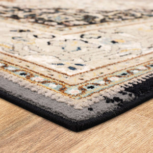 Karastan Rugs Zephyr Chronos Machine Woven Triexta Traditional Area Rug Black 2' 4" x 7' 10"