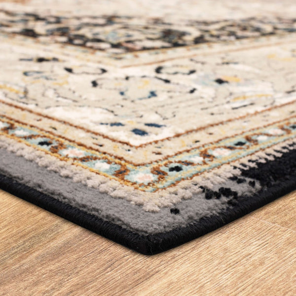 Karastan Rugs Zephyr Chronos Machine Woven Triexta Traditional Area Rug Black 2' 4" x 7' 10"