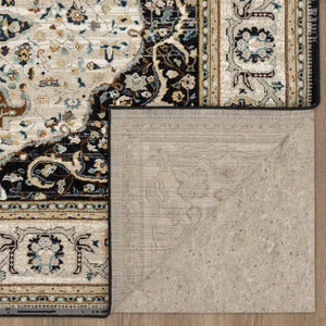 Karastan Rugs Zephyr Chronos Machine Woven Triexta Traditional Area Rug Black 2' 4" x 7' 10"