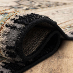 Karastan Rugs Zephyr Chronos Machine Woven Triexta Traditional Area Rug Black 2' 4" x 7' 10"