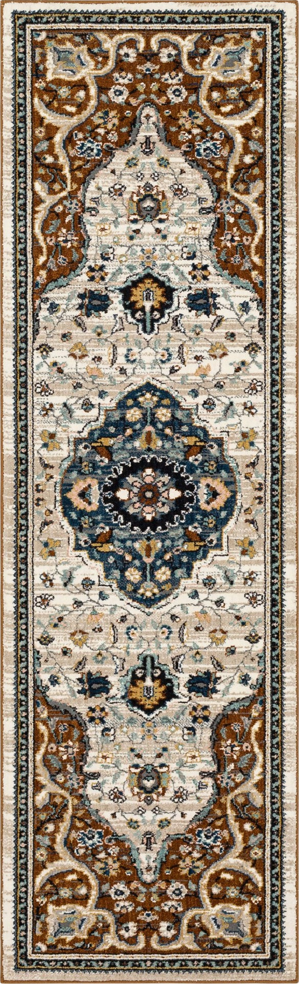 Karastan Rugs Zephyr Chronos Machine Woven Triexta Traditional Area Rug Rust 2' 4" x 7' 10"