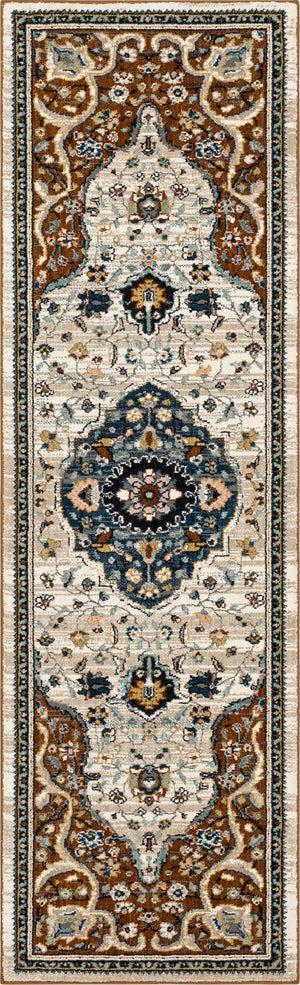 Karastan Rugs Zephyr Chronos Machine Woven Triexta Traditional Area Rug Rust 2' 4" x 7' 10"