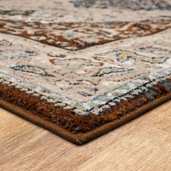 Karastan Rugs Zephyr Chronos Machine Woven Triexta Traditional Area Rug Rust 2' 4" x 7' 10"