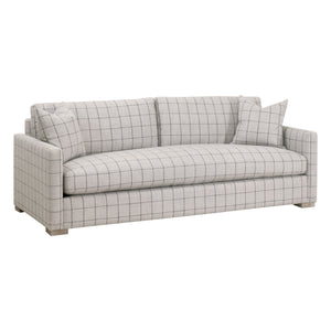 Essentials For Living Clara 86" Slim Arm Sofa - Luxurious Comfort, Stain-resistant Fabric & Elegant Design For Your Living Room Performance Windowpane Cement,Natural Gray Oak Solid Oak Wood 6620-3.Wcmt/Ng