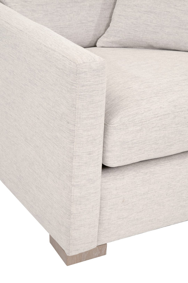 Essentials For Living Clara Slim Arm Sofa Chair – Stylish, Stain-resistant Upholstery & Comfortable Design For Any Space Performance Stone Basketweave,Natural Gray Oak Solid Oak Wood 6620-1.Sto-bsk/Ng