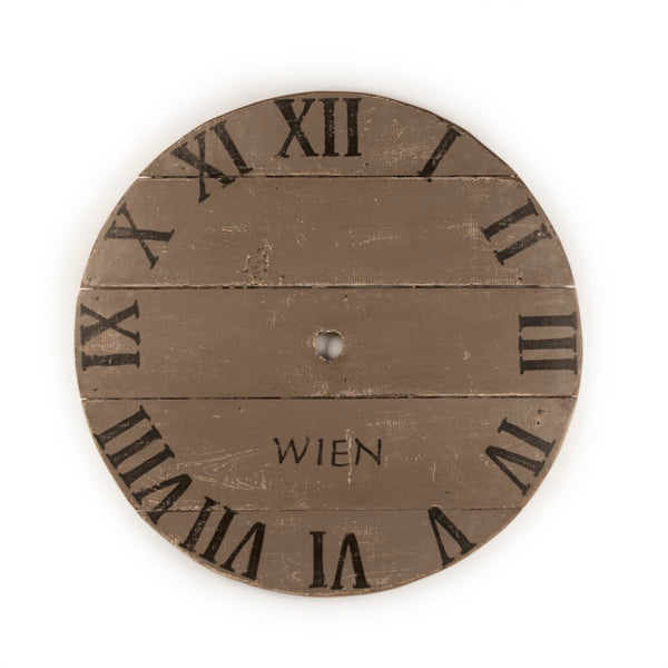 Zentique Clock Face Small Accent - Rustic Eco-friendly Timepiece With Distressed Brown Finish For Home Décor Distressed Brown Recycled Wood Clock Face S