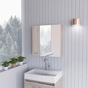 English Elm Sines Mirror Medicine Cabinet with Four Internal Shelves, Double Door Design for Sleek Bathroom Storage Gray 28.7 L x 22 W x 5.5 H B07092111