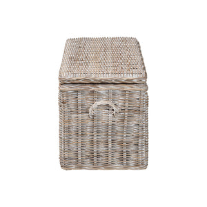 Baxton Studio Bali & Pari Clarette Handwoven Natural Rattan Lift Top Storage Bench for Coastal Boho Spaces Cloudhaven-LG-White Wash Rattan-Bench