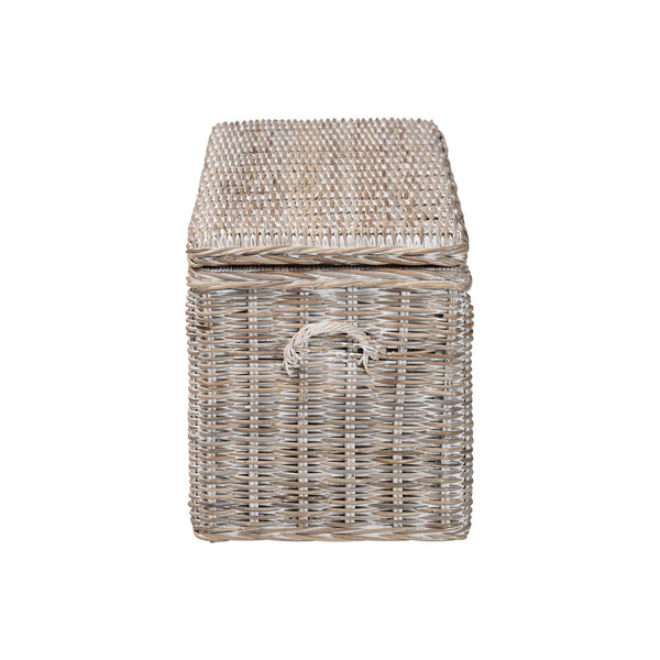 Baxton Studio Bali & Pari Clarette Handwoven Natural Rattan Lift Top Storage Bench for Coastal Boho Spaces Cloudhaven-LG-White Wash Rattan-Bench