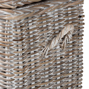 Baxton Studio Bali & Pari Clarette Handwoven Natural Rattan Lift Top Storage Bench for Coastal Boho Spaces Cloudhaven-LG-White Wash Rattan-Bench