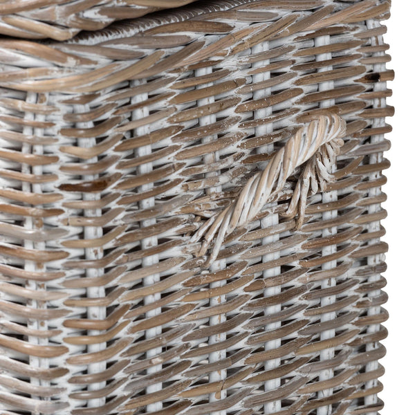 Baxton Studio Bali & Pari Clarette Handwoven Natural Rattan Lift Top Storage Bench for Coastal Boho Spaces Cloudhaven-LG-White Wash Rattan-Bench