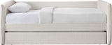 Colton Cream Linen Textured Fabric Twin Daybed ColtonCream-T Meridian Furniture