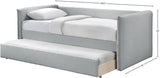 Colton Grey Linen Textured Fabric Twin Daybed ColtonGrey-T Meridian Furniture